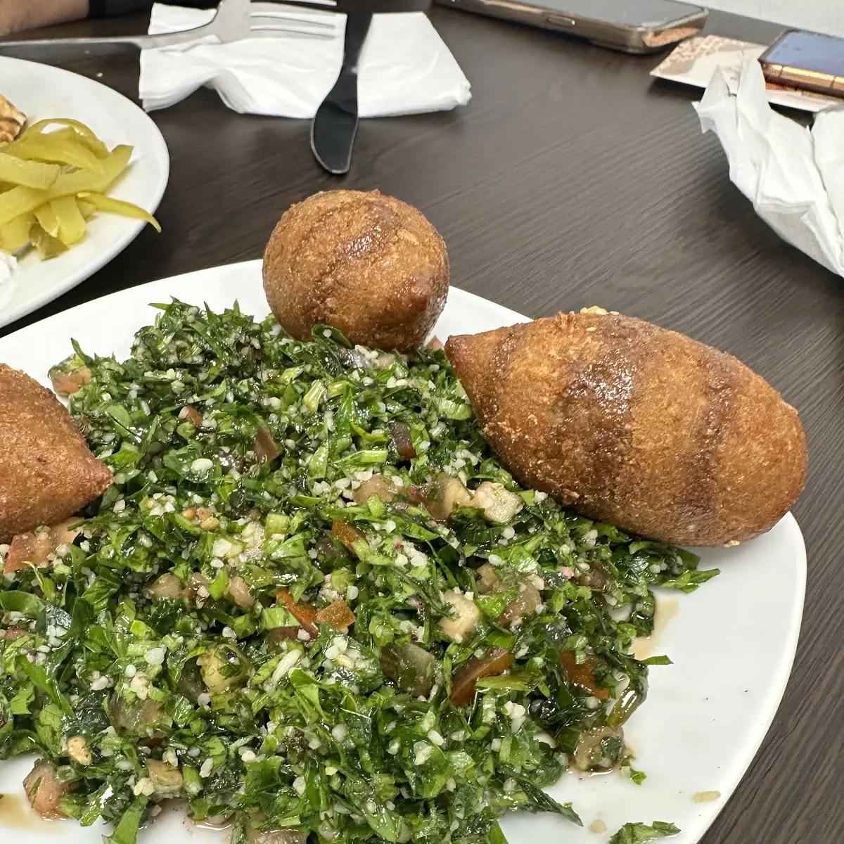 تبولة مع الكبة